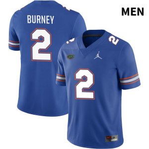 Men's Florida Gators #2 Amari Burney NCAA Jordan Brand Royal NIL 2022 Authentic Stitched College Football Jersey HCJ6662QL